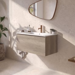 Ben Tendenza badmeubel incl. keramische wastafel glans 82,7x46cm nebraska eiken