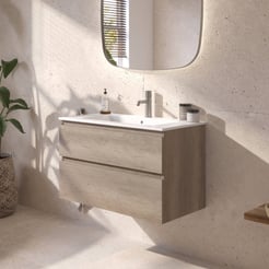 Ben Tendenza badmeubel incl. glans witte keramische wastafel 82,7x46x61,5cm nebraska eiken