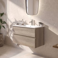 Ben Tendenza badmeubel incl. mat witte keramische wastafel 82,7x46x61,5cm nebraska eiken