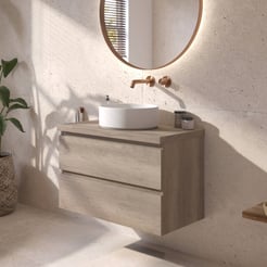 Ben Tendenza badmeubel incl. mineraalmarmeren waskom 81x46x66,8cm nebraska eiken