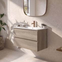 Ben Tendenza badmeubel incl. glans witte keramische wastafel 82,7x46x51,5cm nebraska eiken