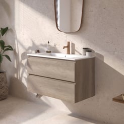Ben Tendenza badmeubel incl. mat witte keramische wastafel 82,7x46x51,5cm nebraska eiken