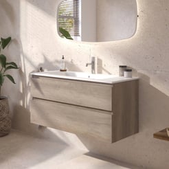 Ben Tendenza badmeubel incl. mat witte keramische wastafel 102,7x46x61,5cm nebraska eiken