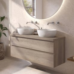 Ben Tendenza badmeubel incl. afdekblad 121x46x63,8cm nebraska eiken