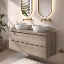 Ben Tendenza badmeubel incl. afdekblad 121x46x53,8cm nebraska eiken
