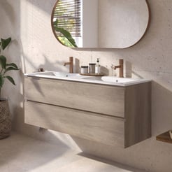 Ben Tendenza badmeubel incl. glans witte keramische wastafel 122,7x46x51,5cm nebraska eiken