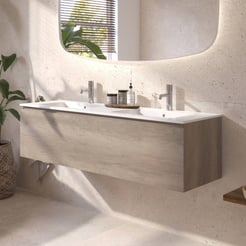 Ben Tendenza badmeubel incl. keramische wastafel glans 142,7x46cm nebraska eiken