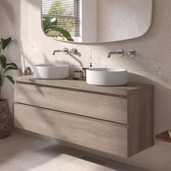 Ben Tendenza badmeubel incl. afdekblad 141x46x63,8cm nebraska eiken
