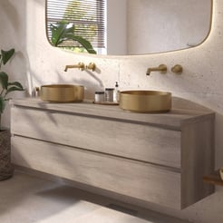 Ben Tendenza badmeubel incl. afdekblad 161x46x53,8cm nebraska eiken