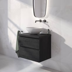 Ben Tendenza badmeubel incl. mineraalmarmeren waskom 61x46x78,8cm nero