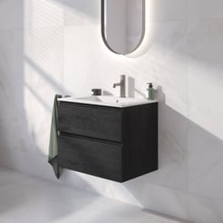 Ben Tendenza badmeubel incl. glans witte keramische wastafel 62,7x46x61,5cm nero