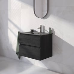 Ben Tendenza badmeubel incl. mat zwarte keramische wastafel 62,7x46x61,5cm nero