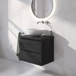 Ben Tendenza badmeubel incl. mineraalmarmeren waskom 61x46x68,8cm nero
