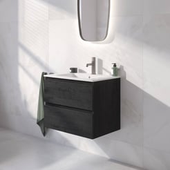 Ben Tendenza badmeubel incl. glans witte keramische wastafel 62,7x46x51,5cm nero