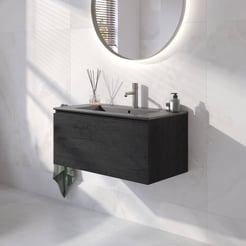 Ben Tendenza badmeubel incl. mat zwarte keramische wastafel 82,7x46cm nero