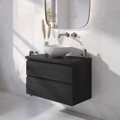 Ben Tendenza badmeubel incl. mineraalmarmeren waskom 81x46x78,8cm nero