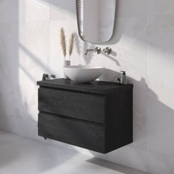 Ben Tendenza badmeubel incl. mineraalmarmeren waskom 81x46x68,8cm nero