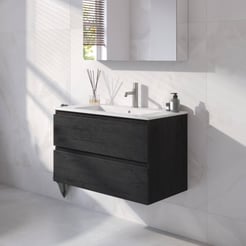 Ben Tendenza badmeubel incl. glans witte keramische wastafel 82,7x46x51,5cm nero