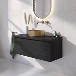 Ben Tendenza badmeubel incl. geborsteld messing waskom 101x46cm nero
