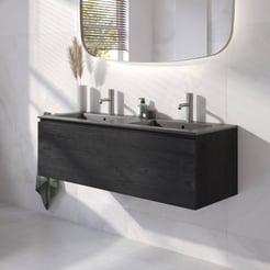 Ben Tendenza badmeubel incl. mat zwarte keramische wastafel 122,7x46cm nero