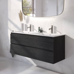 Ben Tendenza badmeubel incl. glans witte keramische wastafel 122,7x46x51,5cm nero