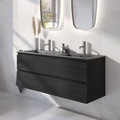 Ben Tendenza badmeubel incl. mat zwarte keramische wastafel 122,7x46x51,5cm nero