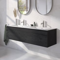 Ben Tendenza badmeubel incl. keramische wastafel glans 142,7x46cm nero