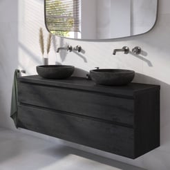 Ben Tendenza badmeubel incl. hardstenen zwarte waskom 141x46x75,8cm nero