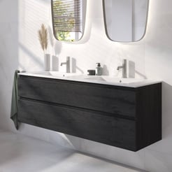 Ben Tendenza badmeubel incl. glans witte keramische wastafel 142,7x46x61,5cm nero