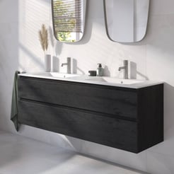 Ben Tendenza badmeubel incl. mat witte keramische wastafel 142,7x46x61,5cm nero