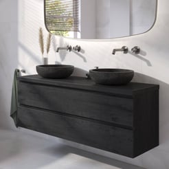 Ben Tendenza badmeubel incl. hardstenen zwarte waskom 141x46x65,8cm nero