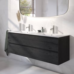 Ben Tendenza badmeubel incl. glans witte keramische wastafel 142,7x46x51,5cm nero