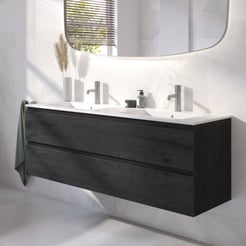 Ben Tendenza badmeubel incl. mat witte keramische wastafel 142,7x46x51,5cm nero