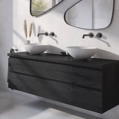 Ben Tendenza badmeubel incl. afdekblad 161x46x63,8cm nero
