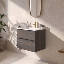 Ben Tendenza badmeubel incl. glans witte keramische wastafel 62,7x46x61,5cm prime oak