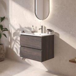Ben Tendenza badmeubel incl. glans witte keramische wastafel 62,7x46x51,5cm prime oak