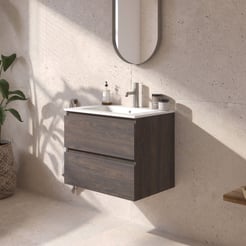 Ben Tendenza badmeubel incl. mat witte keramische wastafel 62,7x46x51,5cm prime oak