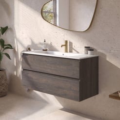 Ben Tendenza badmeubel incl. glans witte keramische wastafel 102,7x46x61,5cm prime oak