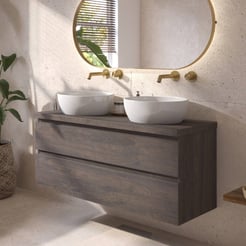 Ben Tendenza badmeubel incl. glans witte waskom 121x46x77,8cm prime oak