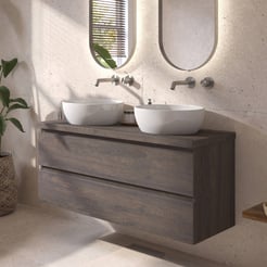 Ben Tendenza badmeubel incl. glans witte waskom 121x46x67,8cm prime oak