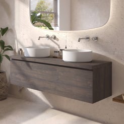 Ben Tendenza badmeubel incl. mineraalmarmeren waskommen 141x46cm prime oak