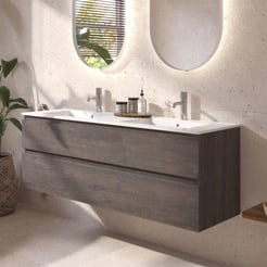 Ben Tendenza badmeubel incl. glans witte keramische wastafel 142,7x46x61,5cm prime oak