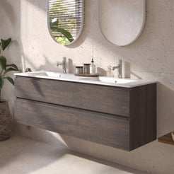 Ben Tendenza badmeubel incl. mat witte keramische wastafel 142,7x46x61,5cm prime oak