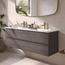 Ben Tendenza badmeubel incl. glans witte keramische wastafel 142,7x46x51,5cm prime oak