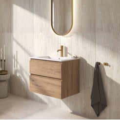 Ben Tendenza badmeubel incl. glans witte keramische wastafel 62,7x46x61,5cm sherwood