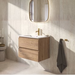 Ben Tendenza badmeubel incl. glans witte keramische wastafel 62,7x46x51,5cm sherwood