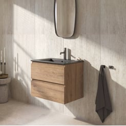 Ben Tendenza badmeubel incl. mat zwarte keramische wastafel 62,7x46x51,5cm sherwood