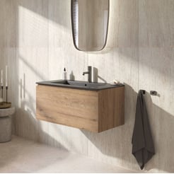 Ben Tendenza badmeubel incl. mat zwarte keramische wastafel 82,7x46cm sherwood