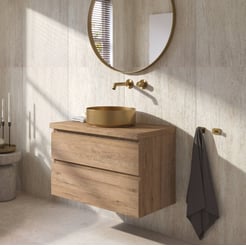 Ben Tendenza badmeubel incl. geborsteld messing waskom 81x46x75,8cm sherwood