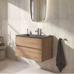 Ben Tendenza badmeubel incl. mat zwarte keramische wastafel 82,7x46x61,5cm sherwood